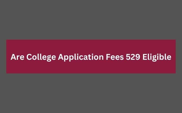 Are College Application Fees Eligible for 529 Plan