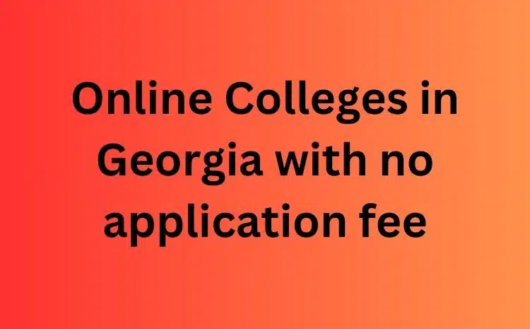 Online Colleges in Georgia with no application fee